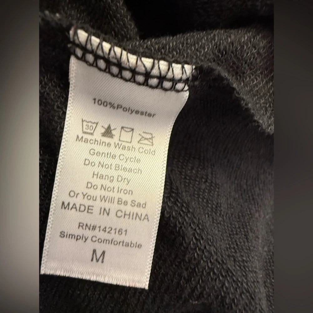 LuLaRoe Supply Crew Neck Sweater Black Smiley Size Medium - Picture 4 of 6